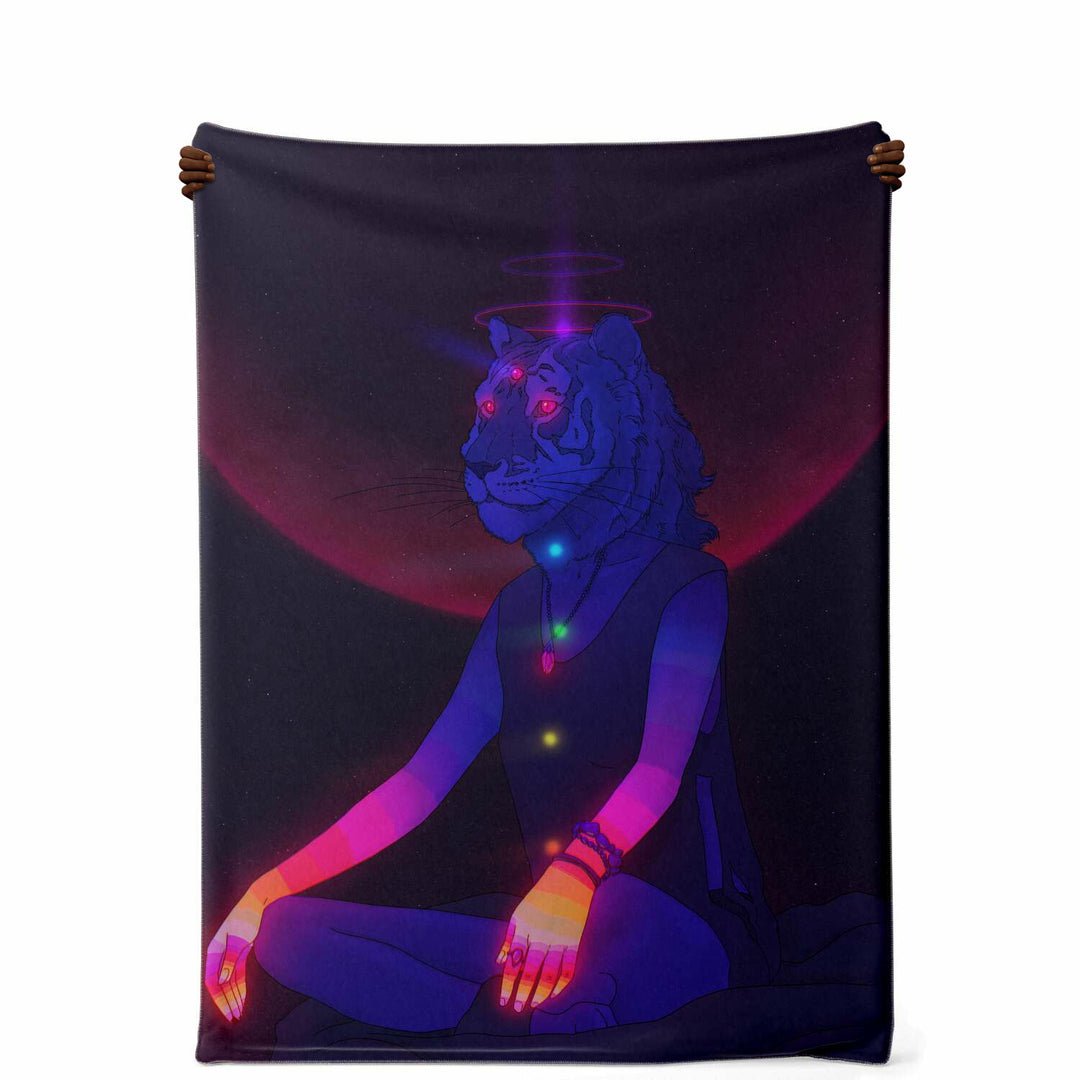 Chakrah Tiger Girl Microfleece Blanket | PHAZED
