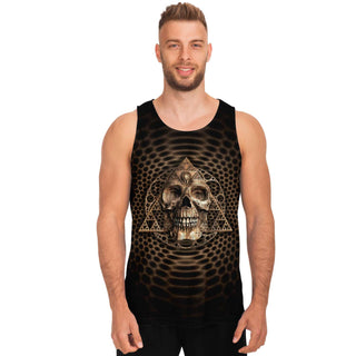 Sierpinski | Skull Unisex Tank Top | Luminokaya