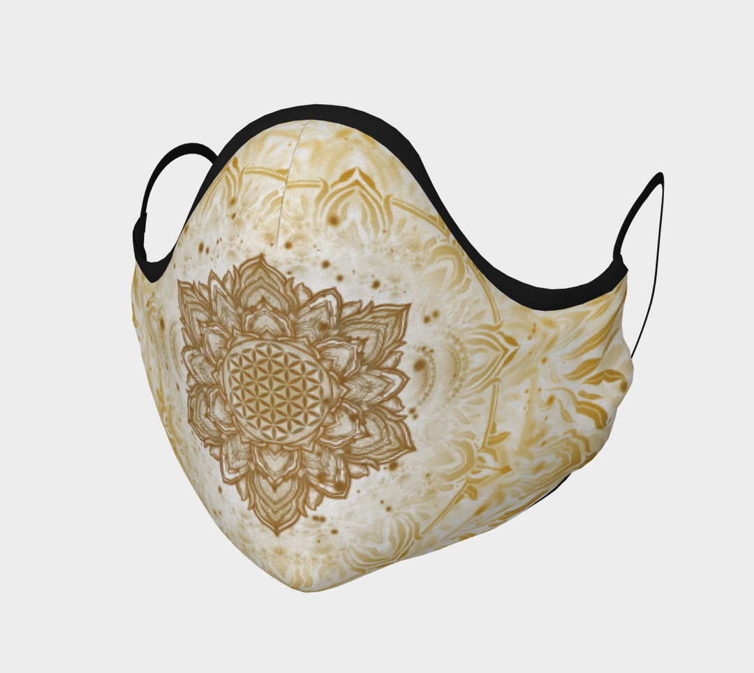 Aligned Flower - White | Face Mask | Yantrart Design