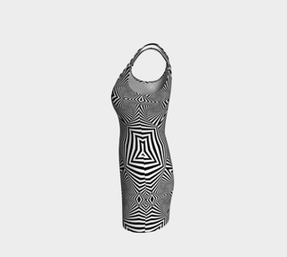 Closed Eye Visuals Bodycon Dress | Hubert S