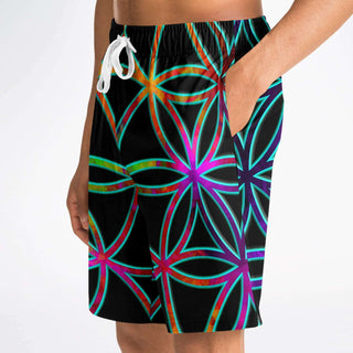 FLOWER OF LIFE | MENS LONG FASHION SHORTS | IMRAN