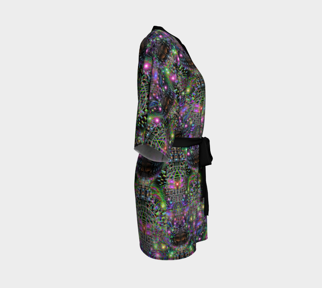 Cosmic Grid Kimono Robe | VOID
