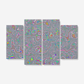 4 Piece Canvas Wall Art for Living Room - Framed Ready to Hang 4x12"x32