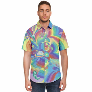 Rings of Splaturn Short Sleeve Button Down Shirt | Dylan Thomas Brooks