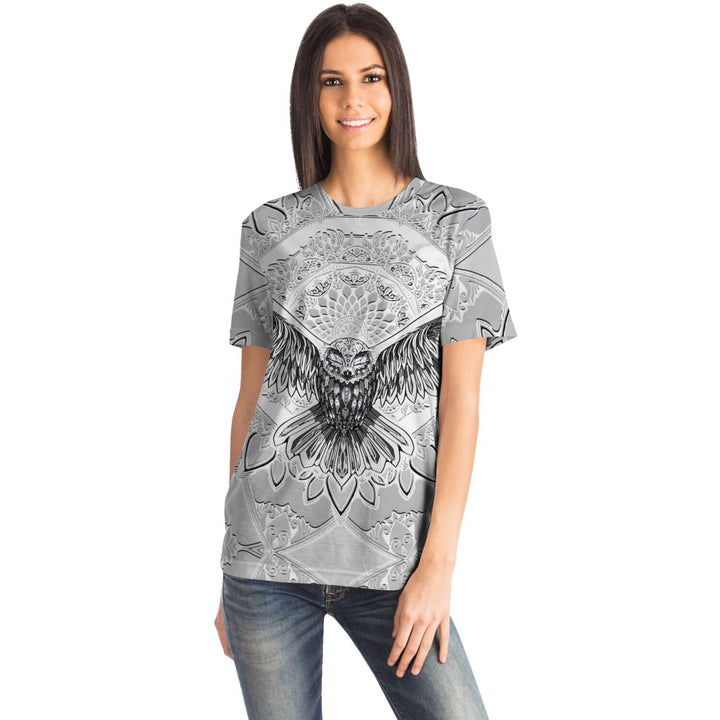 Flying Owl Spirit - Grey | Unisex T-Shirt | Mandalazed