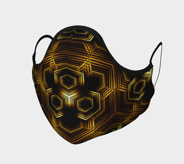 Golden Hexagon Pattern | Face Mask | Yantrart Design