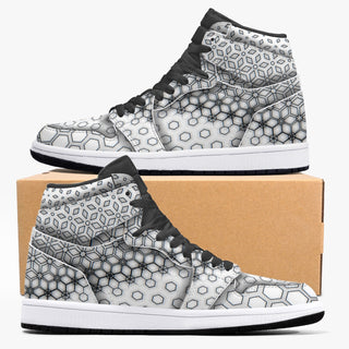 White Hexa | High-Top Leather Sneakers | Psypepper