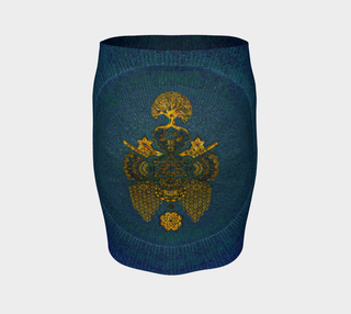 Geometric Gold Green | Fitted Skirt | Mil Et Une