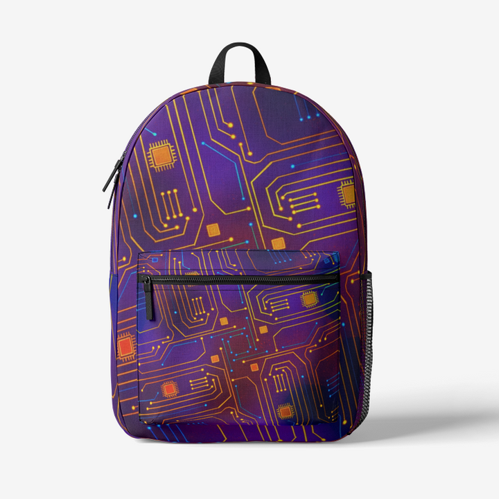 Psy Circuit 2 | Retro Colorful Print Trendy Backpack | Magusz