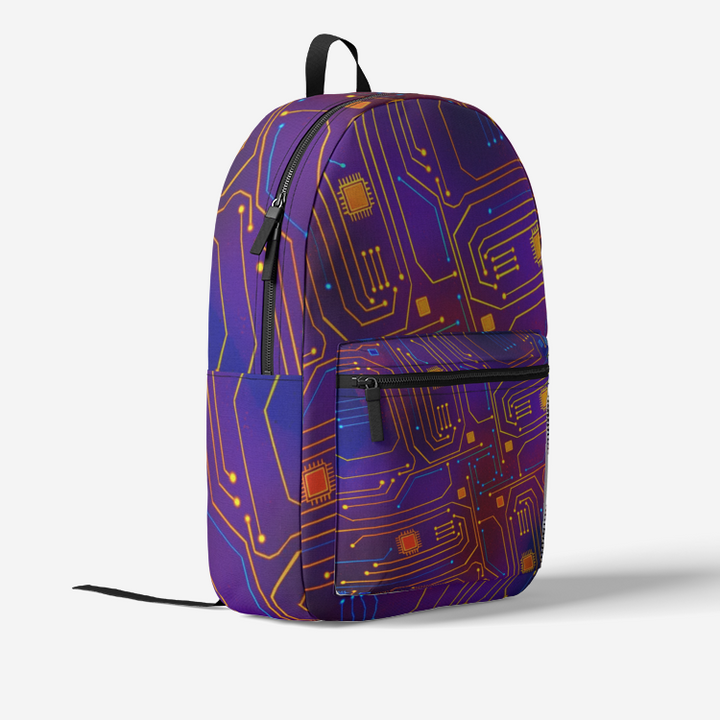 Psy Circuit 2 | Retro Colorful Print Trendy Backpack | Magusz