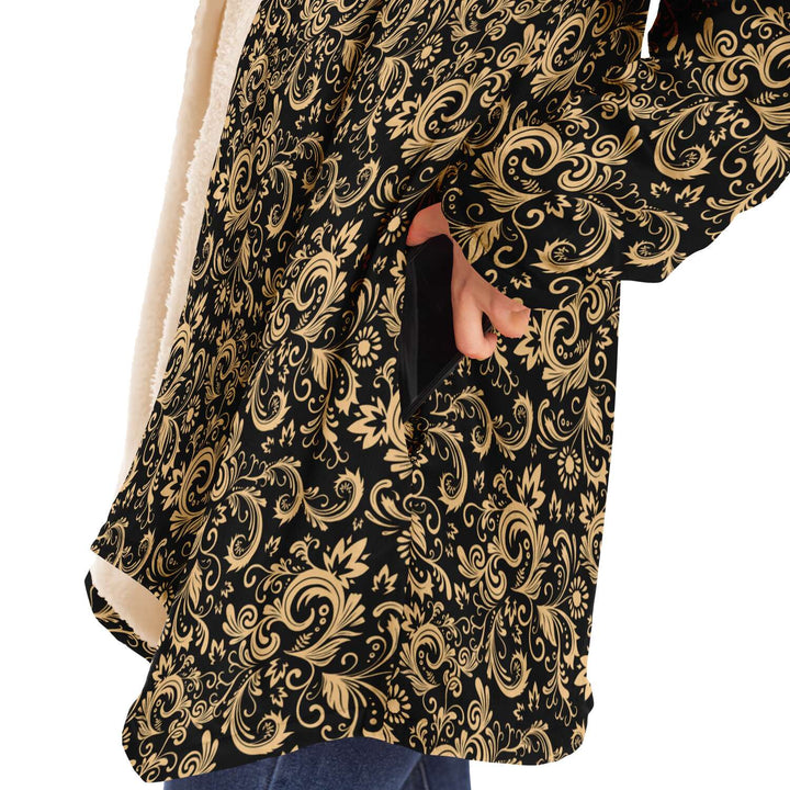 Oriental Floral Pattern - Onyx | Cloak | Mandalazed