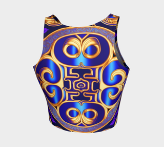 GOLD AND BLUE EMBLEM CROP TOP | ACIDMATH GUY