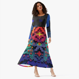 DEEP BAND Women's Long-Sleeve One-piece Dress | TAS Visuals