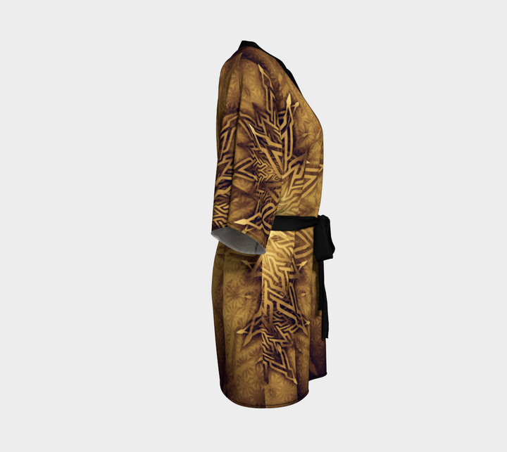 Mystical Aum Chakra Mandala - Gold | Kimono Robe | Mandalazed