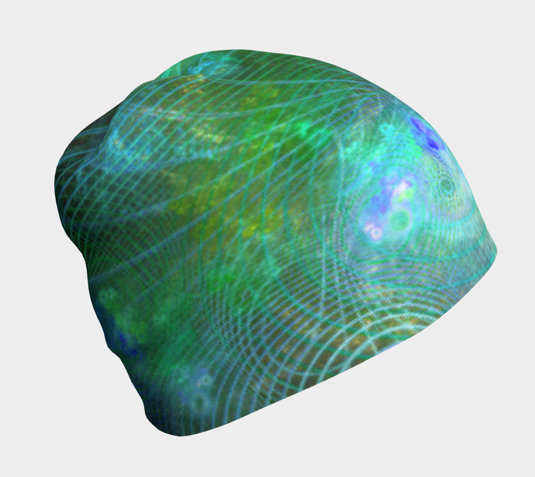 The Unfolded Cosmos - Green | Beanie | Yantrart Design