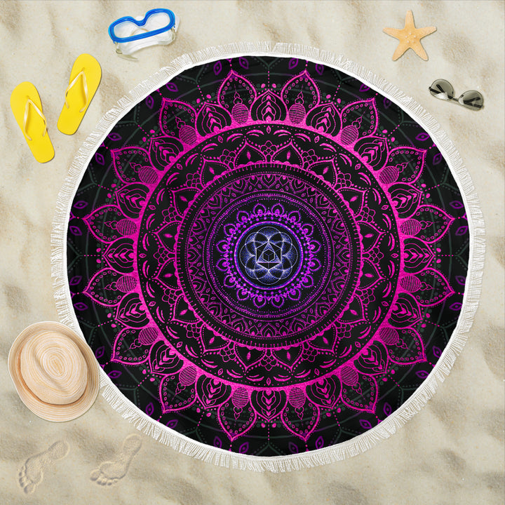 Cameron Gray | Neon Mandala | Beach Blanket