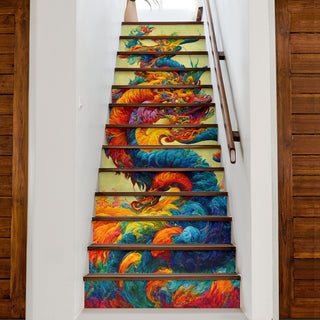 New Years Dragon Bouquet Stair Stickers | Michael Garfield