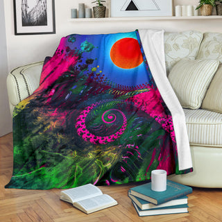 Fractalscape Sunrise | Microfleece Blanket | Makroverset