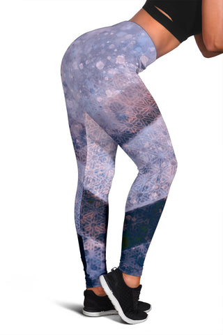 Hexagons and Paint Blobs - Purple | Leggings | Mandalazed