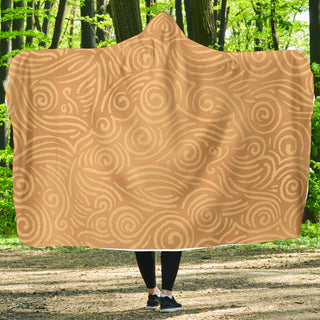 Waves and Spirals - Ocher | Hooded Blanket | Mandalazed