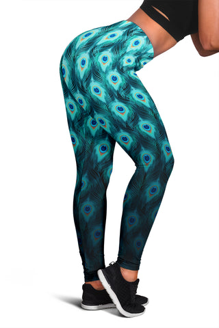 Trippy Peacock Feathers | Leggings | Mandalazed