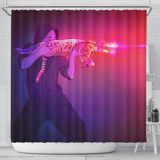 PHTONIC CAT GUN SHOWER CURTAIN | PHAZED