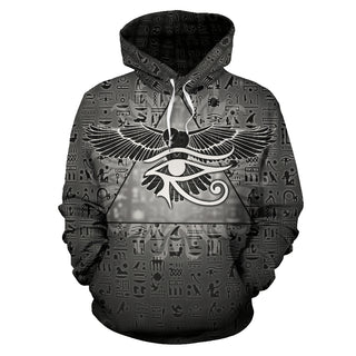 Eye of Horus Hieroglyps - Black | Hoodie | Mandalazed