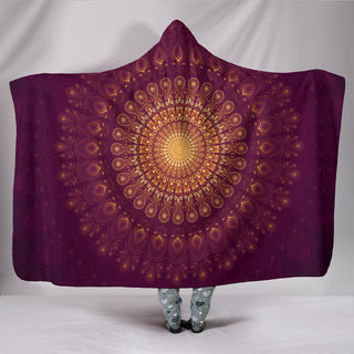 Peacock Feather Mandala - Moon | Hooded Blanket | Mandalazed