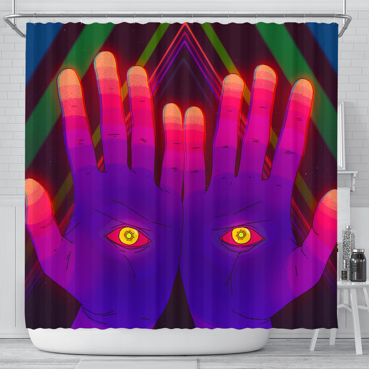PSYCHEDELIC HANDS SHOWER CURTAIN | PHAZED