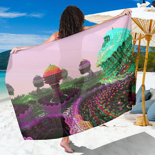 Fractually - Pink Mushroom Sarong