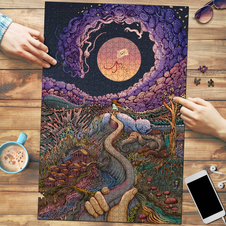 The Girl with the Paper Kite | Wooden Jigsaw Puzzle | James Fletcher