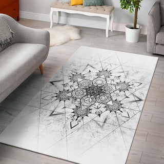 Elements of Sacred Geometry - White | Rug | Mandalazed