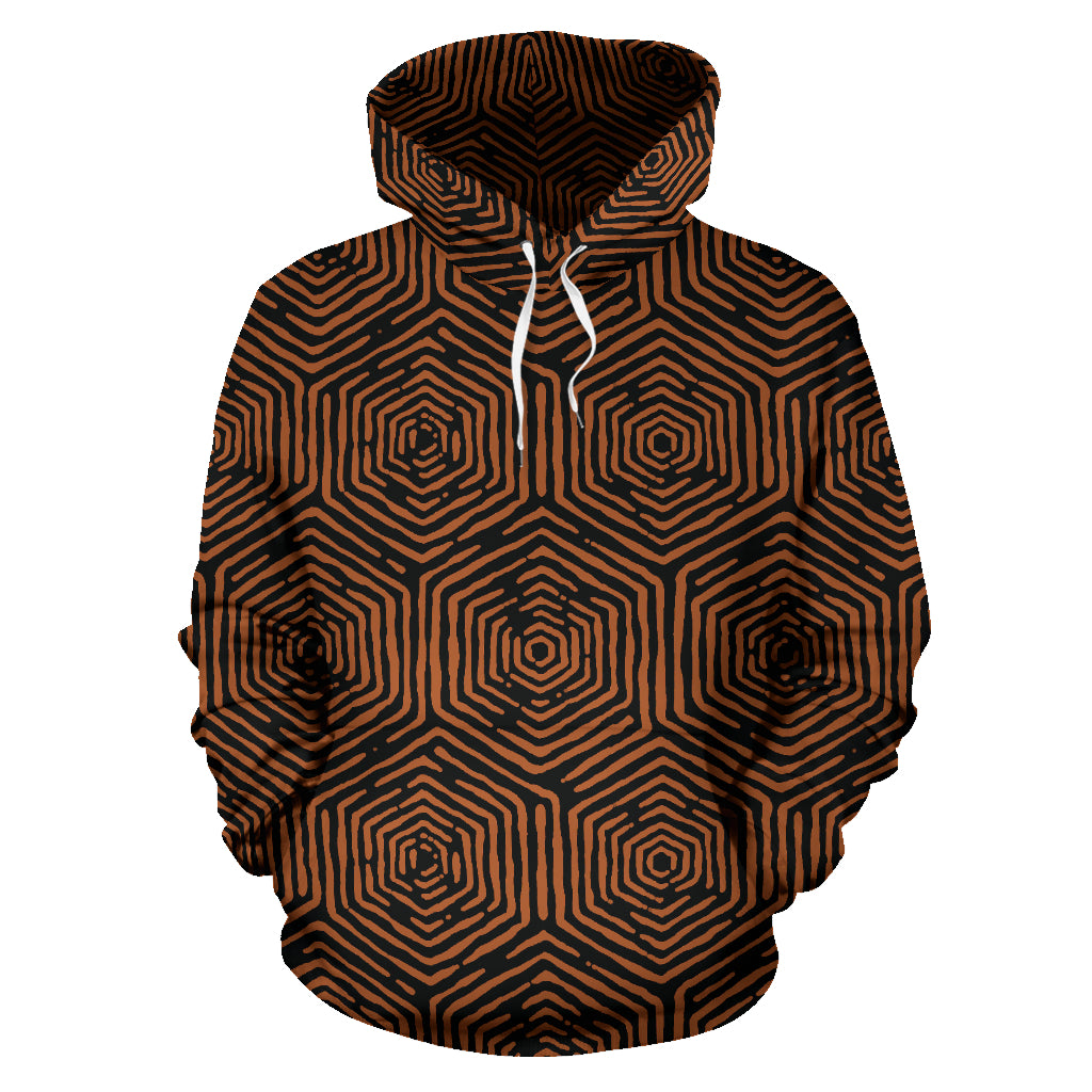 Hexagon Doodle - Orange | Hoodie | Mandalazed