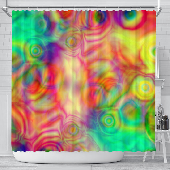 Psychedelic Energetic Flow Shower Curtain | Yantrart
