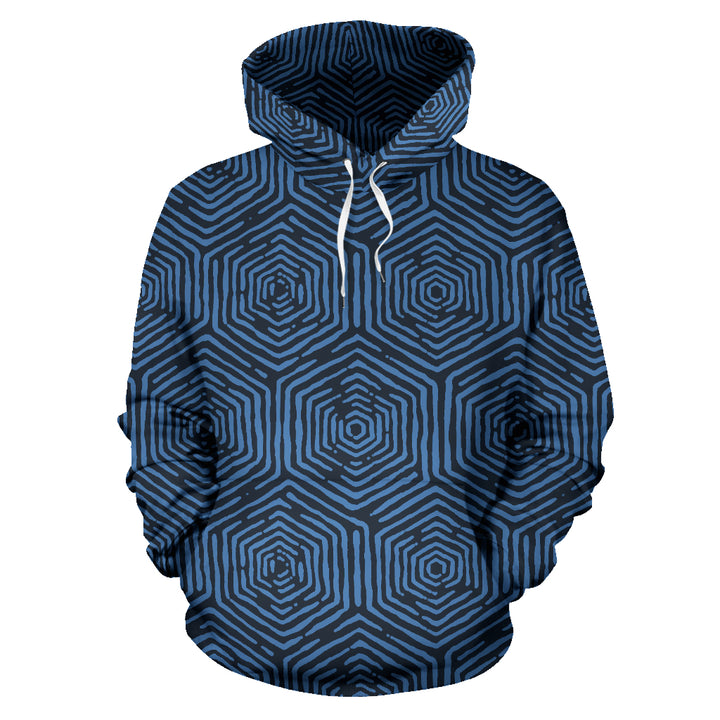 Hexagon Doodle - Blue | Hoodie | Mandalazed