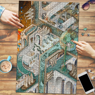 Fishing for Escher | Wooden Jigsaw Puzzle | James Fletcher