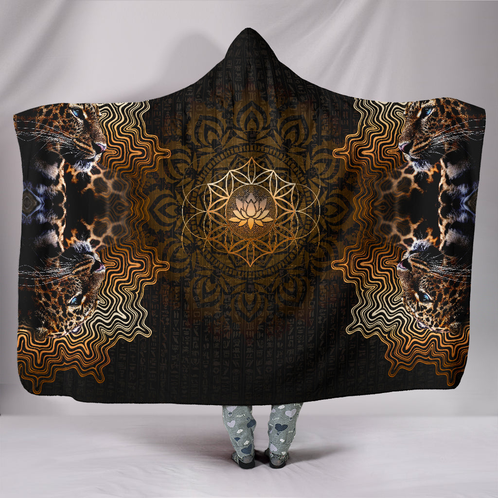 Nefertiti Lotus || Hooded Blanket by Cosmic Shiva