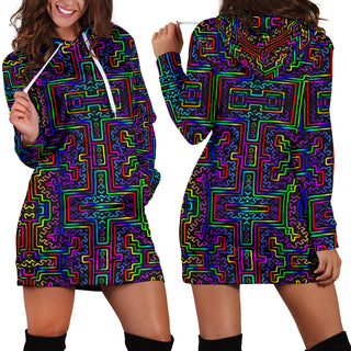 Prismatic Overlay | Women's Hoodie Dress | Hakan Hisim