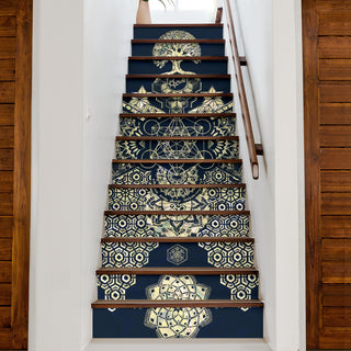 Geometric Gold Stair Stickers | Mil Et Une