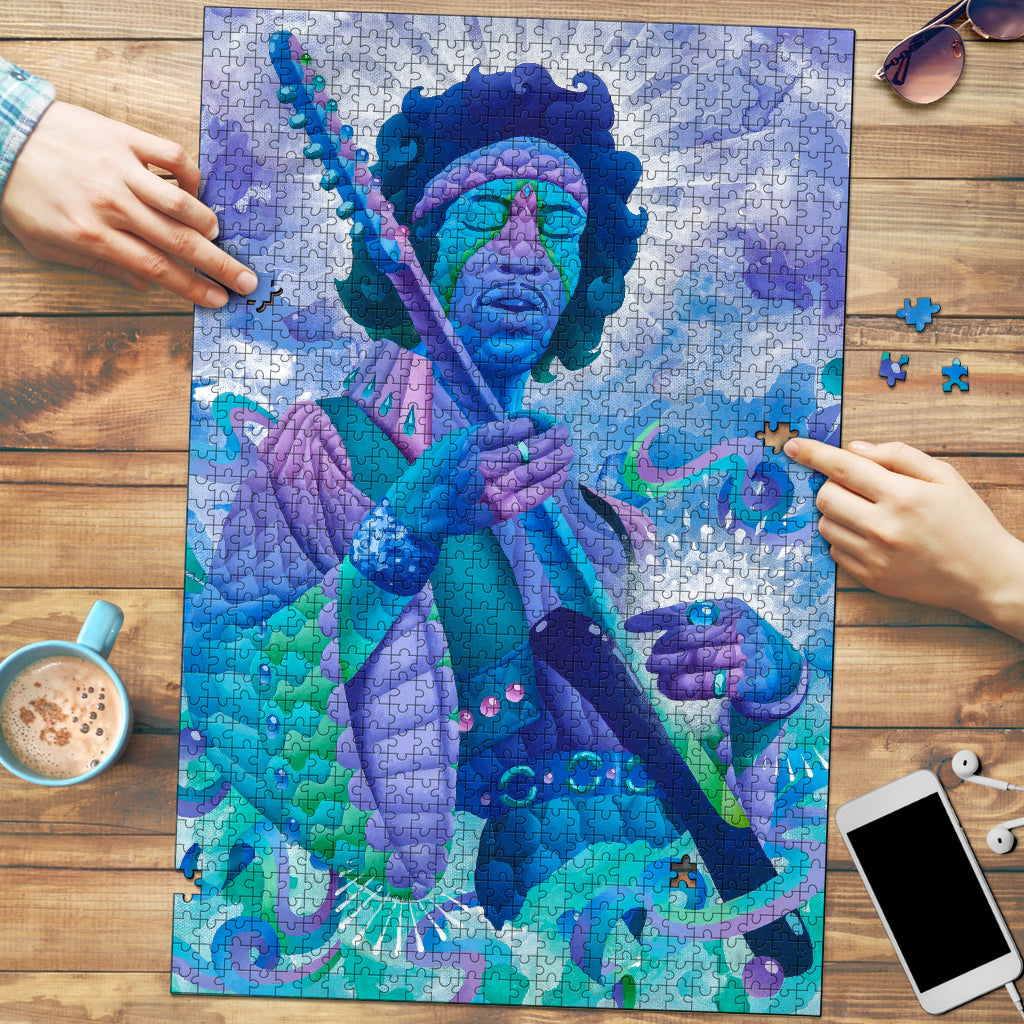 Jimi Hendrix |  Premium Wood Jigsaw Puzzle | Dylan Thomas Brooks