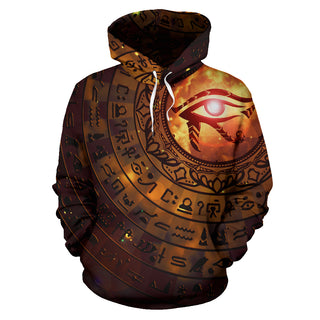 Eye of Horus Hieroglyphs - Orange | Hoodie | Mandalazed