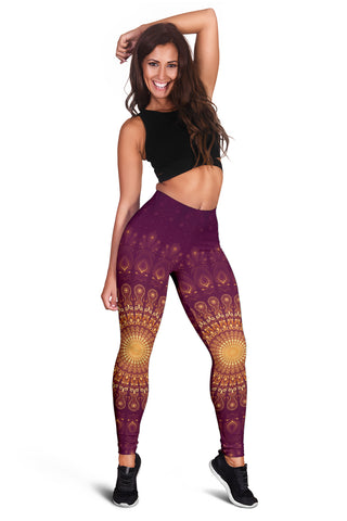 Peacock Feather Mandala - Moon | Leggings | Mandalazed