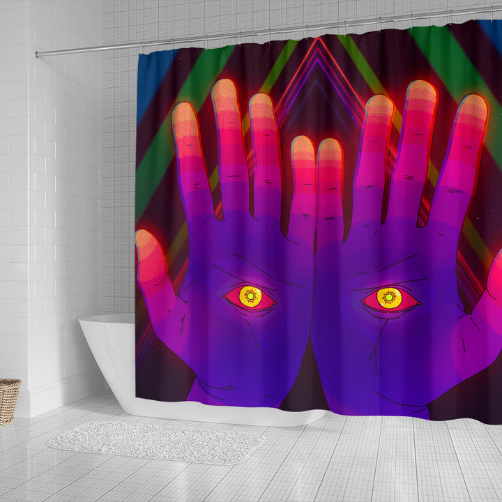 PSYCHEDELIC HANDS SHOWER CURTAIN | PHAZED