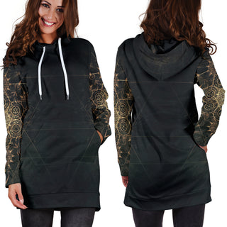 Elements of Sacred Geometry - Dark | Hoodie Dress | Mandalazed