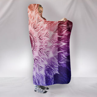 Fractalized Rainbow Yin & Yang Mandala | Hooded Blanket | Mandalazed