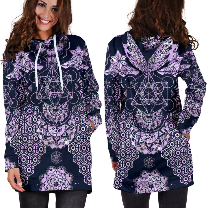 Geometric Violet | Womens Hoodie Dress | Mil Et Une