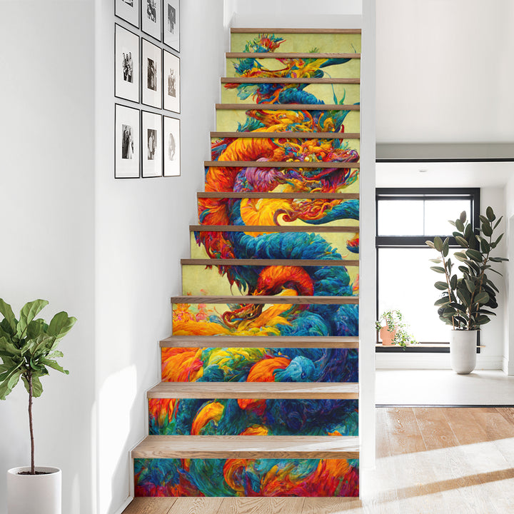 New Years Dragon Bouquet Stair Stickers | Michael Garfield