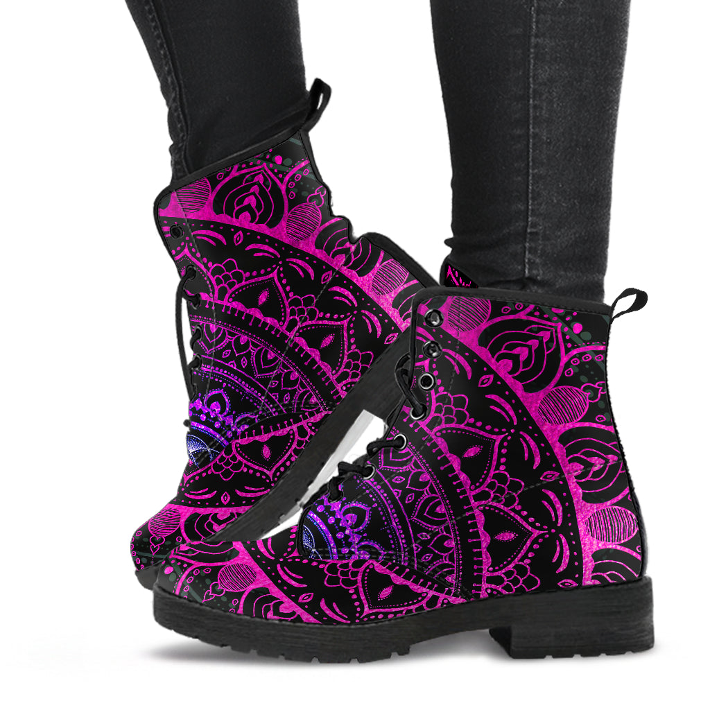 Cameron Gray | Neon Mandala | Leather Boots