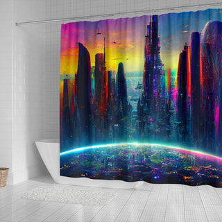Future Tech Shower Curtain | Acidmath Guy