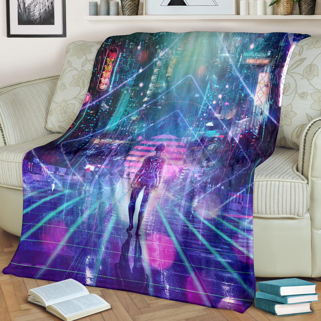 Neon Zone | Premium Microfleece Blanket | Cameron Gray
